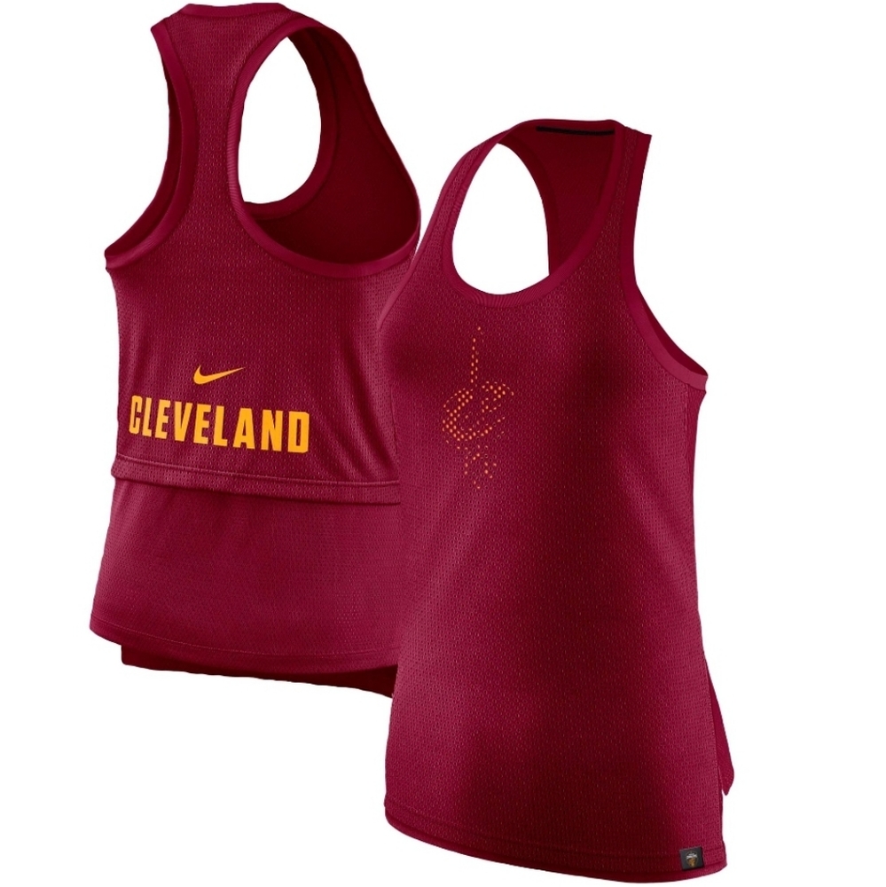Cleveland Cavaliers Nike Women's Dual Layer Mesh Tank Top - Wine Large NBA NWT.
